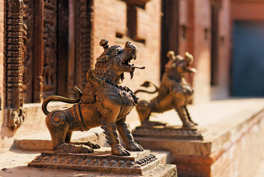 Lion monster statue, Bhaktapur, Nepal