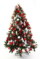 Christmas Tree Red and White Decorations