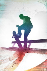 Fototapeta premium Grungy Skateboarder