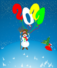 снеговик взлетает