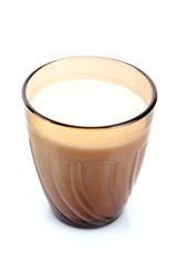 glass with milk isolated on white