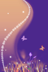 Fototapeta na wymiar Spring purple background with flowers
