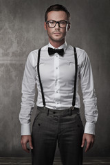 Vogue style photo of a young man