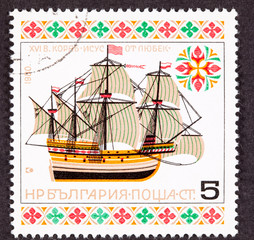 Bulgiarian Postage Stamp "Christ of Lubek" First Slave Ship © qingwa