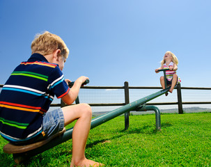 Two children in the playground