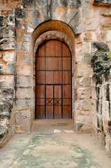 Door in the Ancient Roman amphitheater in El Jem