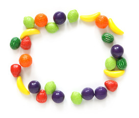 Frame made of sweets