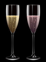 champagne and pink champagne
