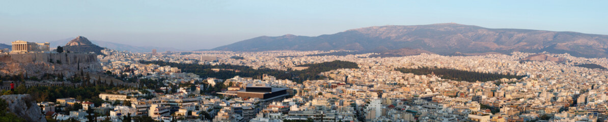 Fototapeta na wymiar Huge panorama of Athens and Acropolis,famous landmark ,Greece