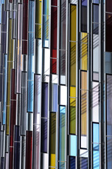 Colorful glass Facade, architecture abstract