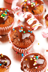muffins with chocolate
