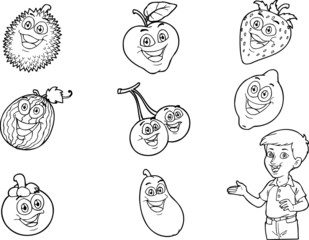 Fototapeta premium cute fruit