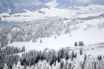Winter mountain view in Switzerland