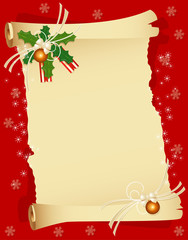 Christmas card with red background