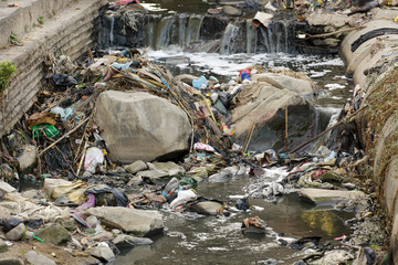 Pollution in asian river