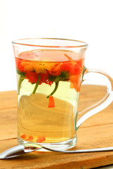 Fresh marigold herbs tea