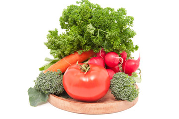 Fresh vegetables isolated on white