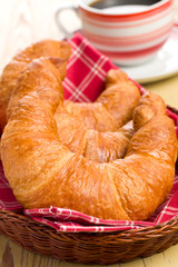 fresh croissants in basket