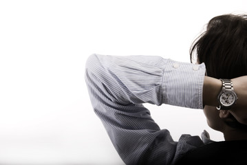 businessman resting in the arm-chair