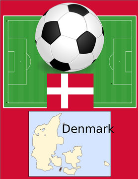 Denmark soccer football world flag map