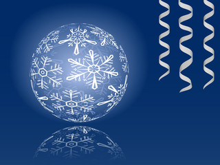 Blue shiny snowflakes ball