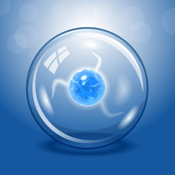 Blue glass electric lightning ball