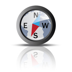 Symbole tourisme boussole et terre