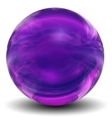 High resolution 3D violet glass sphere isolated