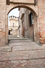 Obraz premium Teilansicht der mittelalterlichen Burg Gradara, Marken, Italien