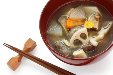 kenchinjiru , vegetable soup , japanese zen food
