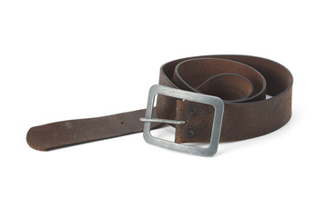 Brown leather belt