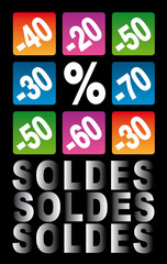 Affiche Soldes couleurs