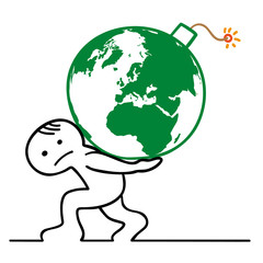 figur trägt erdebombe