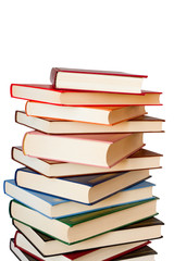 Colored books isolated on the white background