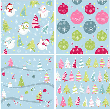 christmas texture, seamless patterns with fabric texture