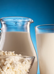 Milk and cottage cheese.
