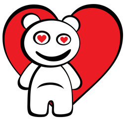 Cartoon love bear