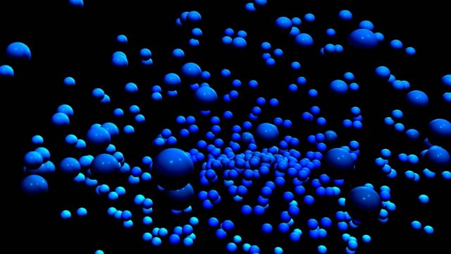 Partikel Rotation - Kugeln Blau 01