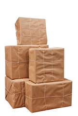 Brown paper packages tied up with string