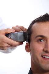 Man having an haircut