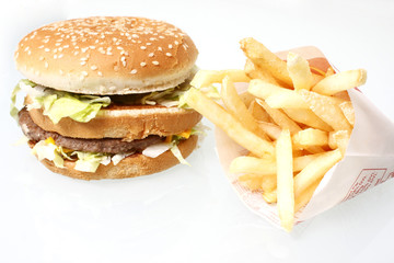 Burger and french fries