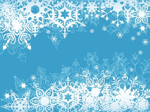 blue snowflake background, vector illustration