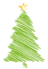 christmas tree scribble, vector