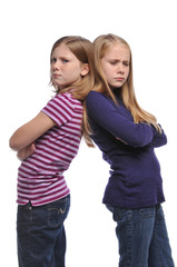 Two girl resolving a conflict
