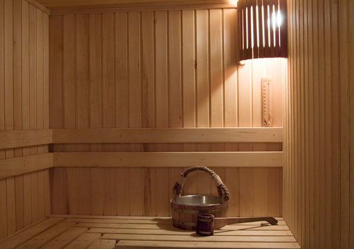 Interior of a sauna . Advantage for health.