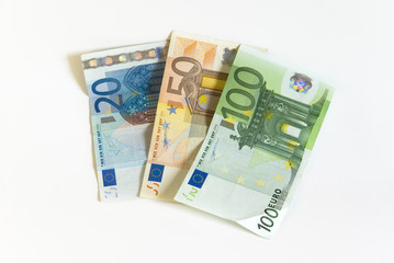 Obraz na płótnie Canvas Eur money currency banknotes isolated