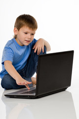 little boy and laptop