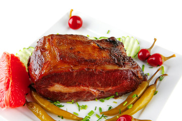 grilled meat on plate