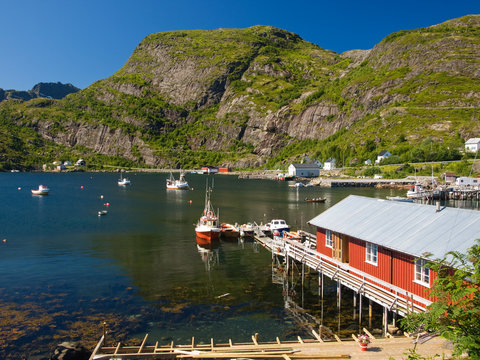 Lofoten fisherman village and harbor