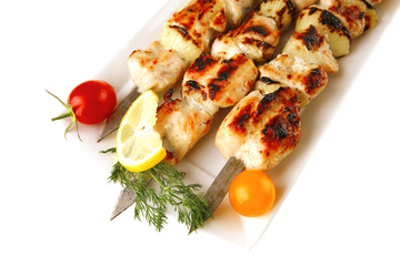 shish kebab with vegetables